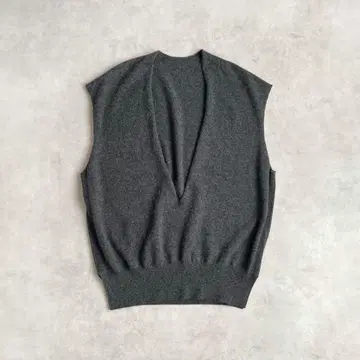 cccmalie 캐시미어 V넥 베스트 니트 그레이