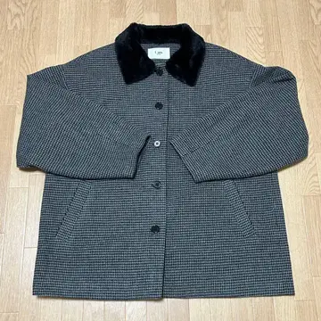 2way fur midi check coat