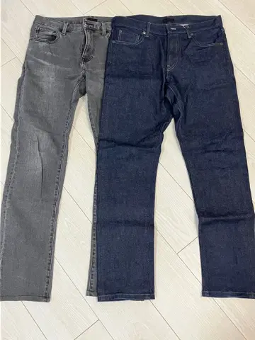 슬림핏 데님 팬츠 그레이 다크 그레이