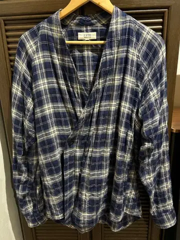 B:MING 체크 무늬 랩 셔츠 M 사이즈