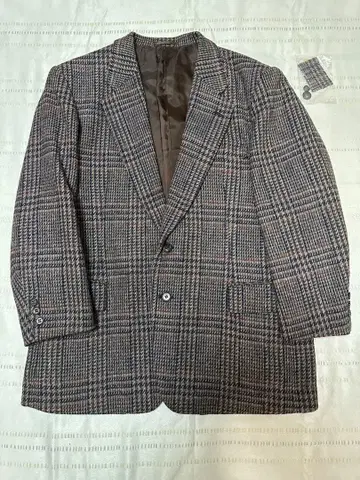 Two Flags Brand 체크 무늬 트위드 남성용 빈티지 M