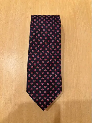 Salvatore Ferragamo 네이비 빨간색 꽃무늬 넥타이