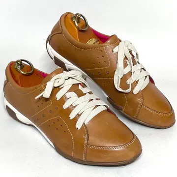 허시파피 가죽 스니커즈 US6.5 브라운