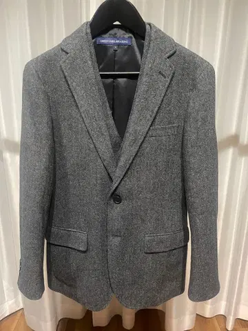 그레이 울 혼방 자켓과 베스트 세트