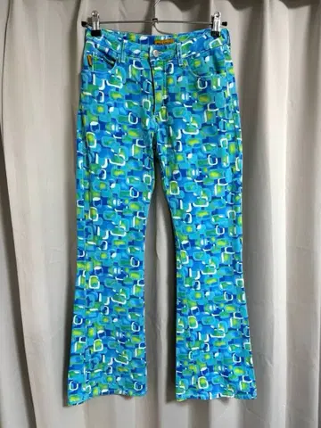 Blue Asphalt 기하학 패턴 플레어 팬츠 사이즈 3