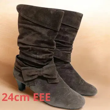 Deux a Deux KOBE 브라운 리본 스웨이드 부츠 24cm