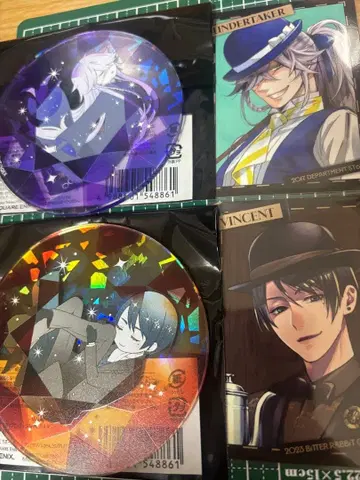 블랙 시 원더랜드 장의사 빈센트 아크릴 코스터 특전 카드 세트