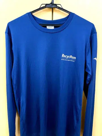 삿포로 마라톤 리사이클 마라톤 기념 롱 티셔츠 파란색 L