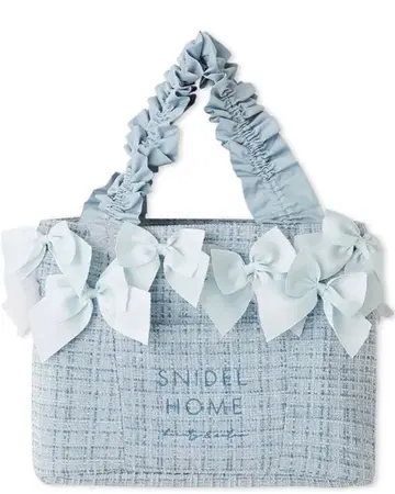 새상품급!! 스나이델 홈 트위드 리본 토트백 라이트 블루