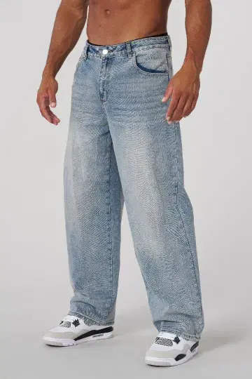 YOUNGLA Baggy Ass Jeans Light Blue M