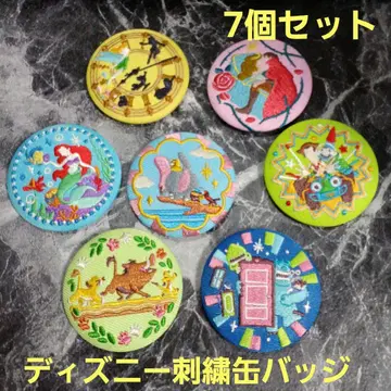 디즈니 자수 캔뱃지 x 5개 세트
