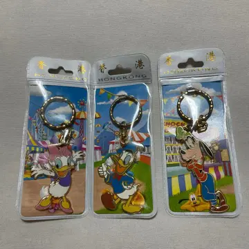 홍콩 디즈니랜드 도날드 데이지 구피 키링 3개 세트