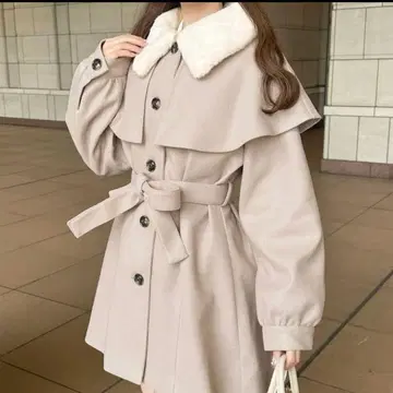 아프레 주르 코트 모듬 케이프 핑크 베이지