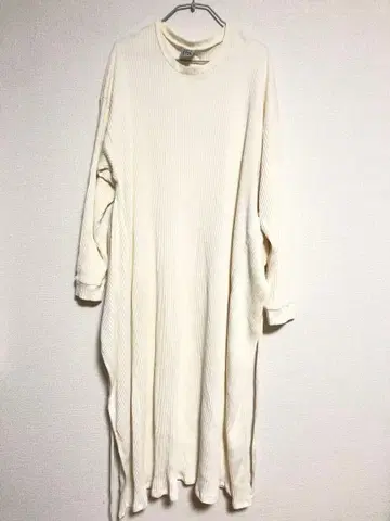 베이스 렝지 편직 롱 원피스