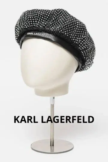 [ 미사용 새상품 ] KARL LAGERFELD 스톤 부착 베레모