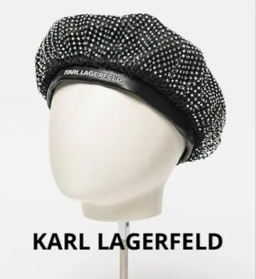 [ 미사용 새상품 ] KARL LAGERFELD 스톤 부착 베레모