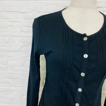 콜린느 살뤼 블랙 가디건 코튼 핀턱 S [ 1661-29