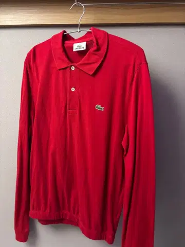라코스테 빨간색 긴팔 피케 셔츠