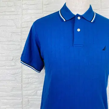 노티카 원포인트 피케 셔츠 옷깃 라인 블루 S [ 60-19 ]