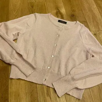 SWINGLE 라메 믹스 핑크 가디건