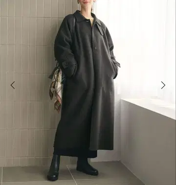 BEAUTY&YOUTH 다크 그레이 리버 롱 코트 034