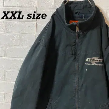 아메카지 초 오버 사이즈 덕 원단 워크 자켓 블랙