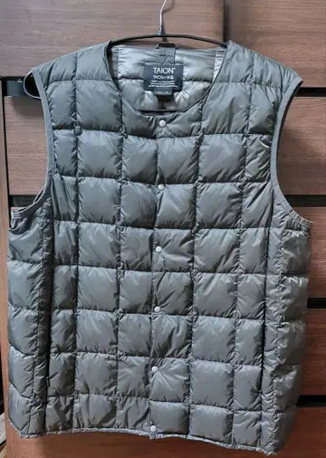 TAION 타이온 다운 베스트 크루넥 XL 차콜