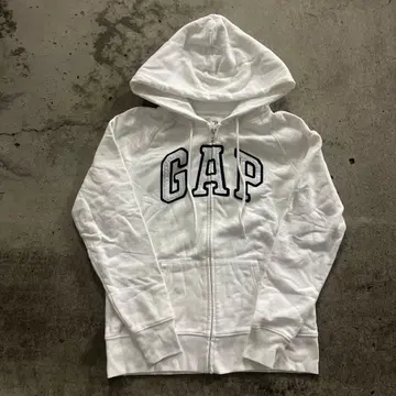 Gap 지퍼 후드티 화이트 y2k 헤이세이 갸루 크롭 기장