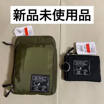 스누피 자수 파우치 세트 (올리브 블랙)