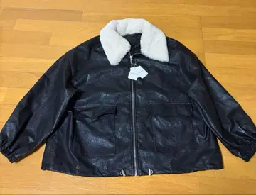 블랙 무스탕 코트 퍼 y2k 헤이세이