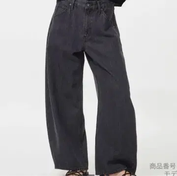 새상품 UNIQLO 배기 커브진스 표준 길이 08 다크 그레이