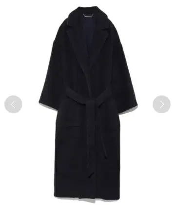 미라 오웬 울 샤기 가운 코트 네이비 프리 사이즈