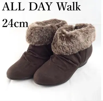 ALL DAY Walk 브라운 퍼 부츠 24cm