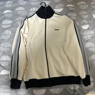 signal 트랙 자켓 저리 화이트 크림색 M 사이즈