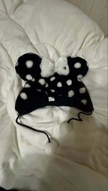 미니 팬캡 도트 흑백