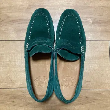 미사용품 ALMAS 코인 로퍼 그린 신발 39