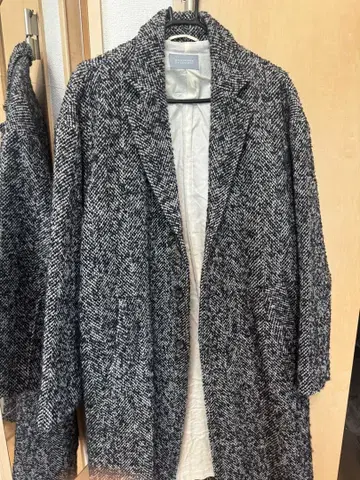 매킨토시 철학 트위드 롱 코트 빅 실루엣 M