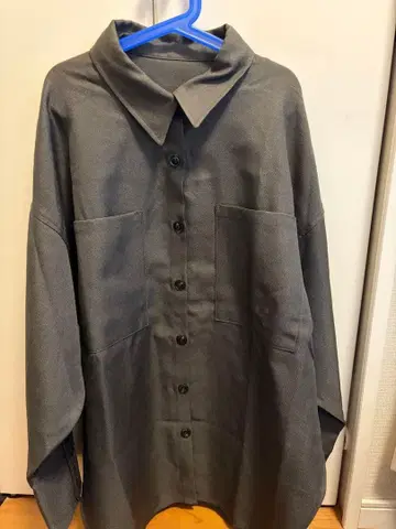 오버 사이즈 긴팔 셔츠 그레이 F 사이즈