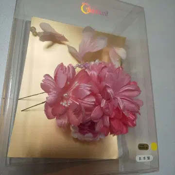 핑크 꽃 장식 펄 장식