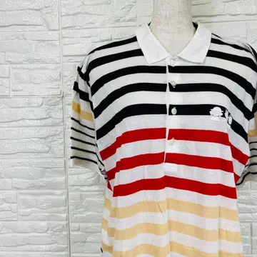 피코네 클럽 피케 셔츠 XL 스트라이프 보더 자수 [ 2851-1 ]