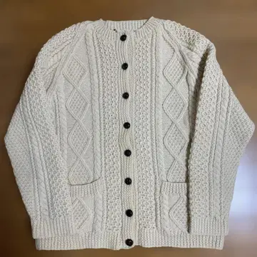 여성용 아이보리 케이블 니트 가디건