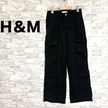 [H&M] 블랙 카고 팬츠 스트레이트 핏 여성용