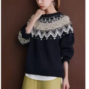 KBF 노르딕 무늬 니트 스웨터