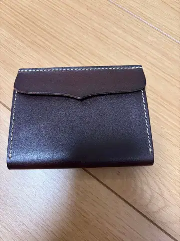 다크 브라운 가죽 3단 폴더형 지갑