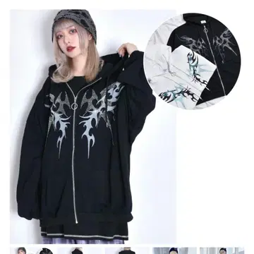 VOLCAN&APHRODITE 큐빅 지퍼 후드티