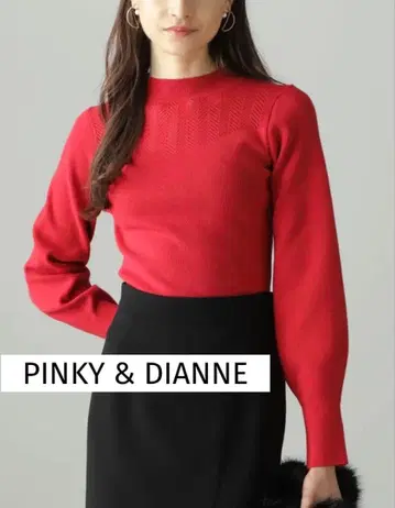 핑키&다이앤 새상품급 시스루 니트 풀오버 레드