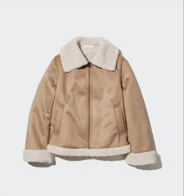 [ 신속 배송 ] 유니클로 보아 자켓 베이지 XL