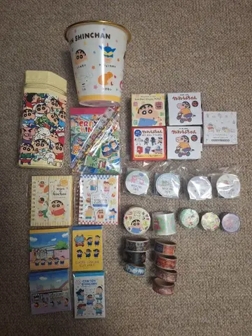 짱구는 못말려(크레용 신짱) 씰 마스킹 메모장 펜 케이스 묶음 판매