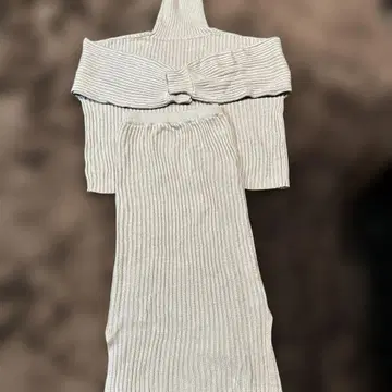 아이보리 리브 니트 셋업