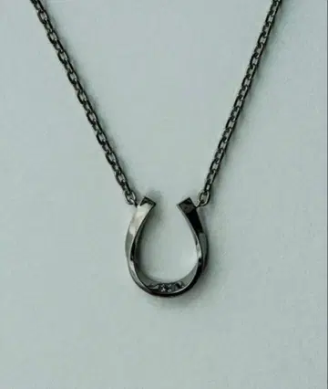 ete 말굽 목걸이 블랙 다이아 실버 925
